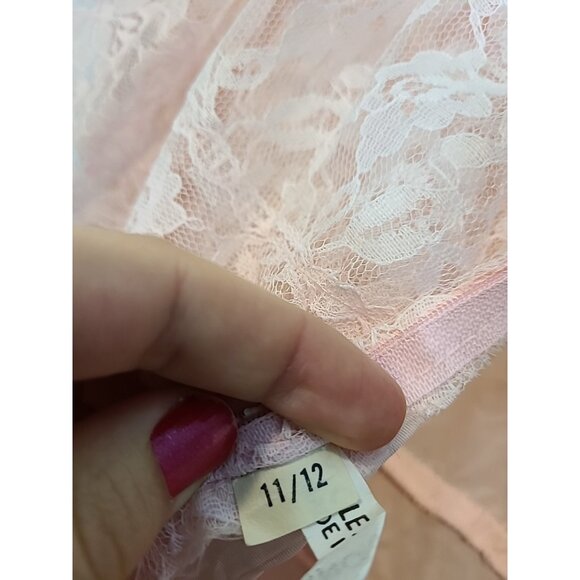 Vintage 70s Victorian Cottagecore Pink Lace Flounce Sleeve Prairie Maxi Dress S - Picture 16 of 16